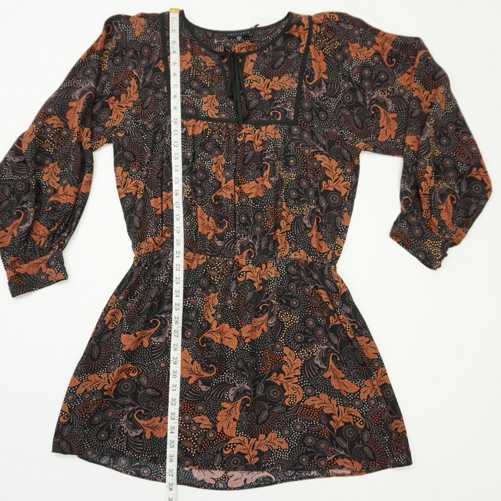 Sanctuary Long Sleeve Black Printed Peasant Dress - Picture 6 of 8